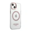 Husa Cover Guess Transparent MagSafe pentru iPhone 13/14 Pink