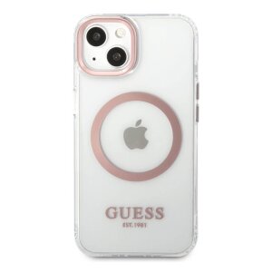 Husa Cover Guess Transparent MagSafe pentru iPhone 13/14 Pink