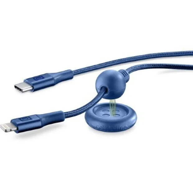 Cablu Cellularline Type-C to Lightning USBDATABUTC2LMFI1B Blue