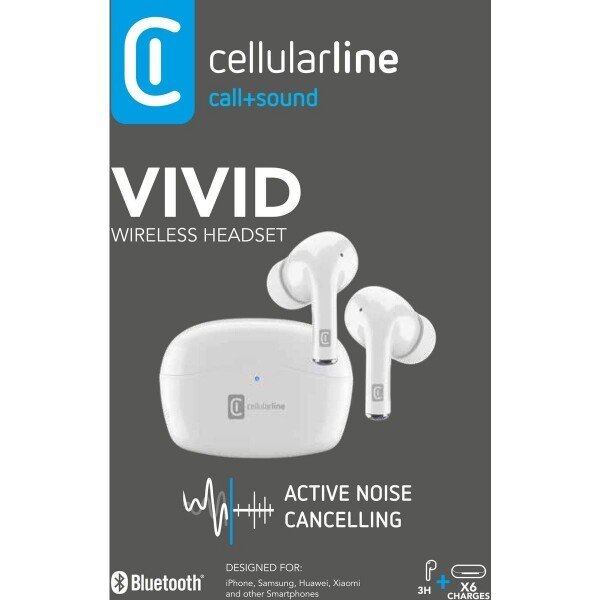 Casti Audio Bluetooth Cellularline Vivid BTVIVIDTWSW White thumb