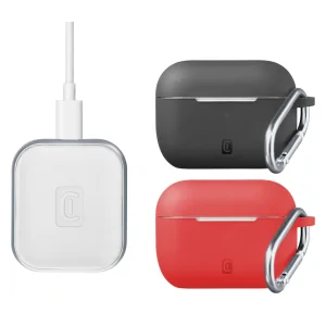 Set Incarcator/Husa Auto +Cablu Cellularline pentru AirPods Pro Alb