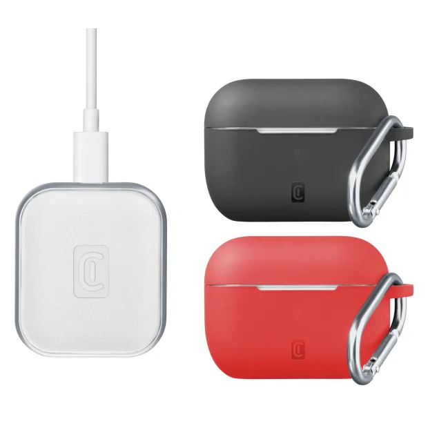 Set Incarcator/Husa Auto +Cablu Cellularline pentru AirPods Pro Alb