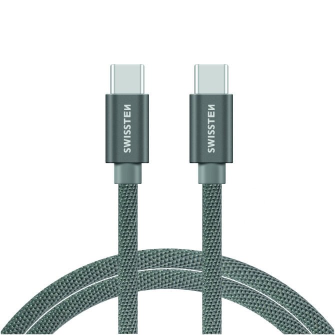Cablu Date Swissten USB-C to USB-C Textil 1.2M Gri thumb