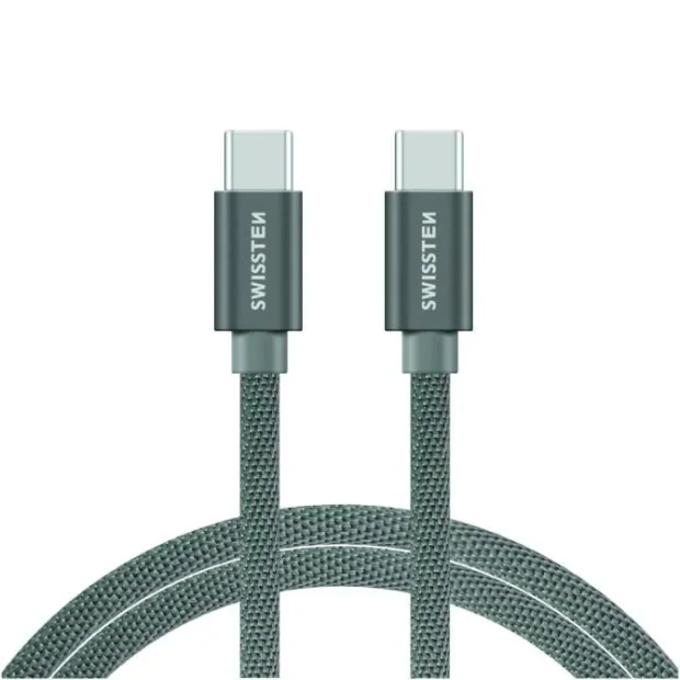 Cablu Date Swissten USB-C to USB-C Textil 1.2M Gri
