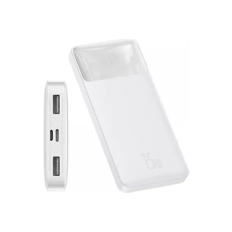 Baterie Externa Baseus QPOW 10000 mAh 3.0 QC 15W cu IN/Out 2xUSB 1xType-C 1xLightning 1xMicro USB White