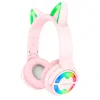 Casti Bluetooth Borofone BO15 Cat Ear Roz