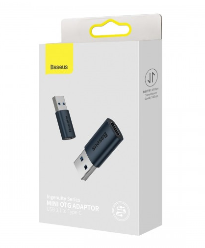Adaptor Baseus Ingenuity Series Mini OTG USB 3.1 (T) to USB Type-C (M) Albastru thumb