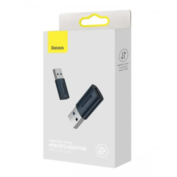 Adaptor Baseus Ingenuity Series Mini OTG USB 3.1 (T) to USB Type-C (M) Albastru