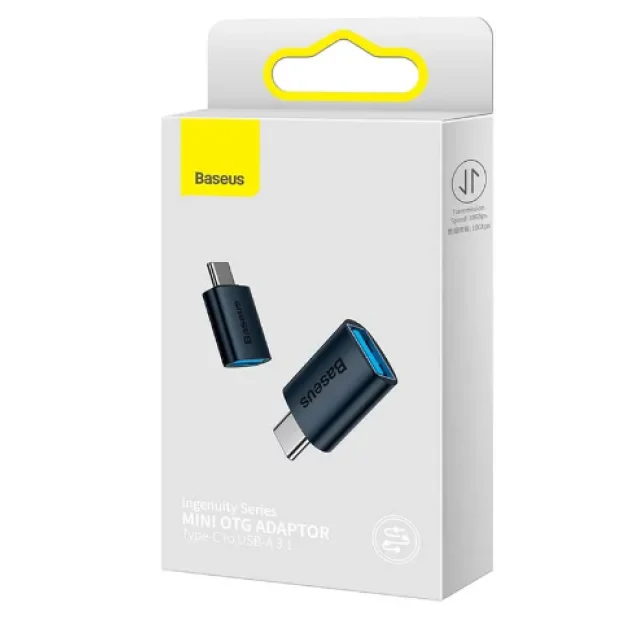 Adaptor Baseus Ingenuity Series Mini OTG USB Type-C (T) to USB 3.1 (M) Albastru