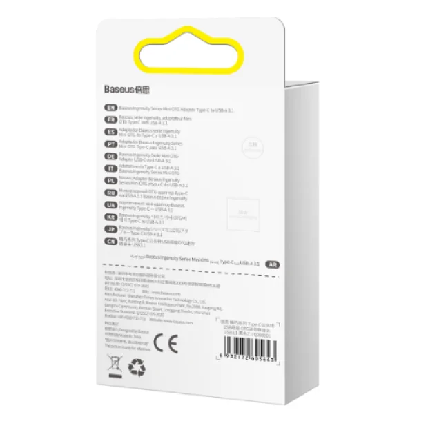 Adaptor Baseus Ingenuity Series Mini OTG USB Type-C (T) to USB 3.1 (M) Negru