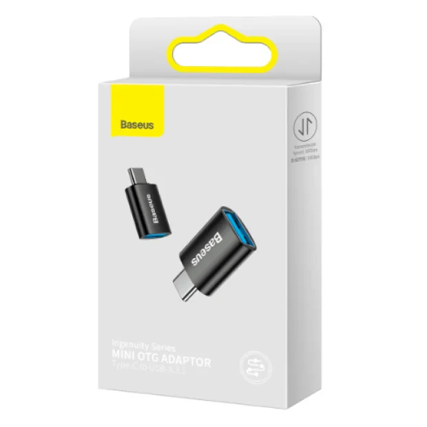 Adaptor Baseus Ingenuity Series Mini OTG USB Type-C (T) to USB 3.1 (M) Negru