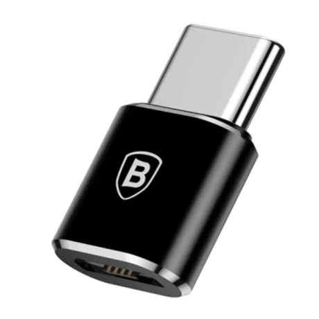 Adaptor Baseus Micro USB Type-C (T) to Micro USB (M) Negru