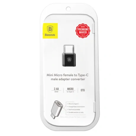 Adaptor Baseus Micro USB Type-C (T) to Micro USB (M) Negru