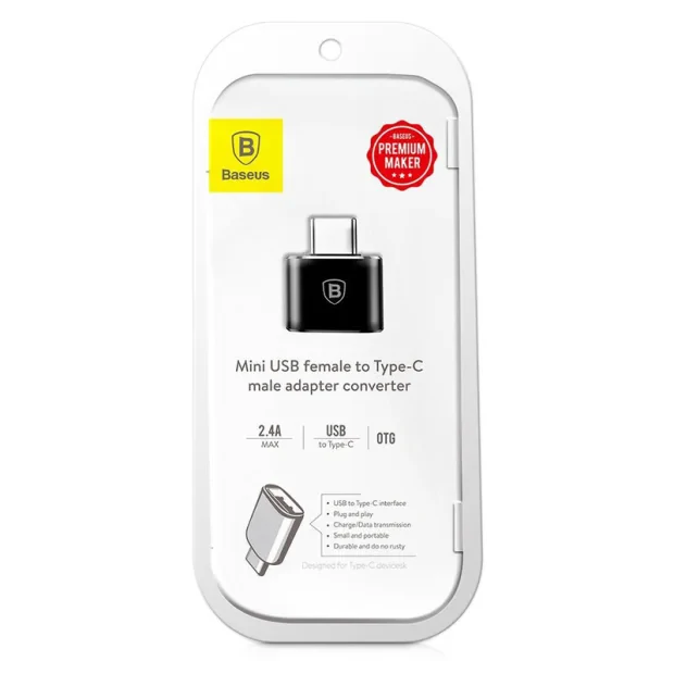 Adaptor Baseus Mini OTG USB Type-C(T) to USB 2.0(M) Negru