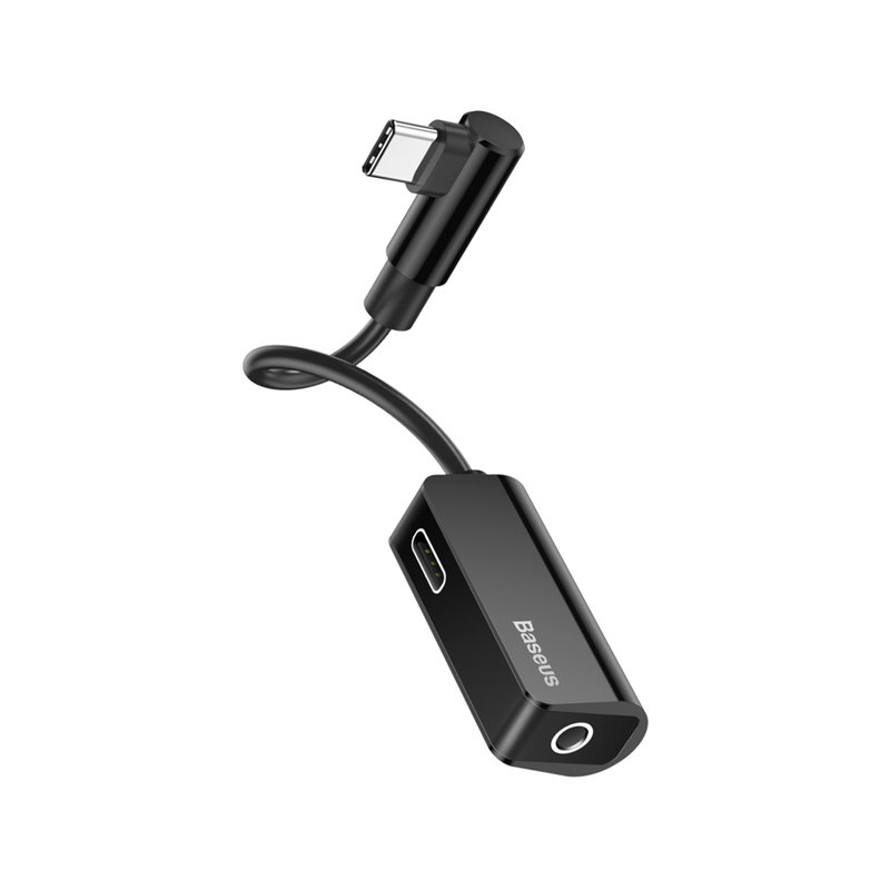 Adaptor Incarcare si Audio Baseus 1 x Type-C (T) la 1 x Type-C (M) si 1 x Jack 3.5mm Negru thumb