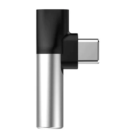 Adaptor Incarcare si Audio Baseus 1 x USB Type-C (T) la 1 x USB Type-C (M) si 1 x Jack 3.5mm (M) Negru + Argintiu