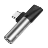 Adaptor Incarcare si Audio Baseus 1 x USB Type-C (T) la 1 x USB Type-C (M) si 1 x Jack 3.5mm (M) Negru + Argintiu
