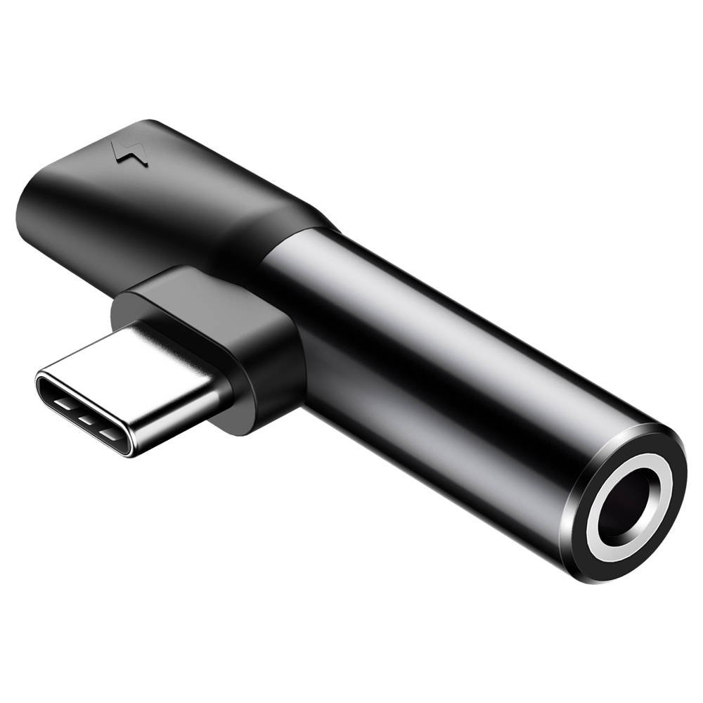 Adaptor Incarcare si Audio Baseus 1 x USB Type-C (T) la 1 x USB Type-C (M) si 1 x Jack 3.5mm (M) Negru thumb
