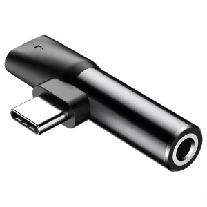 Adaptor Incarcare si Audio Baseus 1 x USB Type-C (T) la 1 x USB Type-C (M) si 1 x Jack 3.5mm (M) Negru