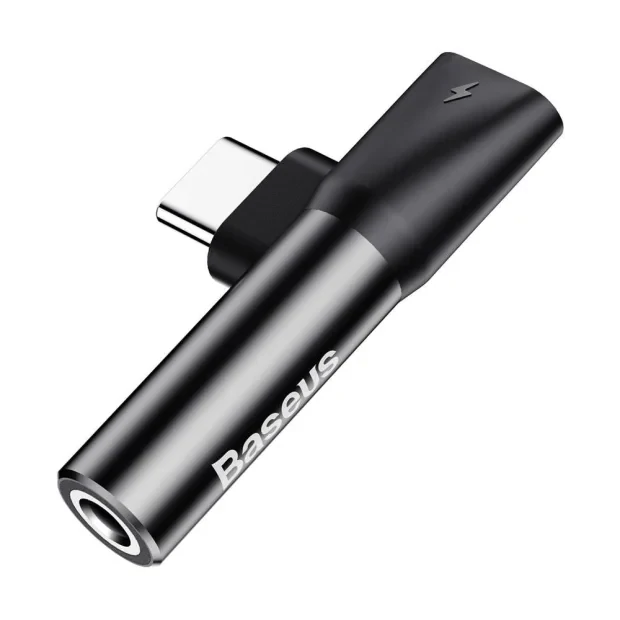 Adaptor Incarcare si Audio Baseus 1 x USB Type-C (T) la 1 x USB Type-C (M) si 1 x Jack 3.5mm (M) Negru