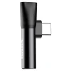 Adaptor Incarcare si Audio Baseus 1 x USB Type-C (T) la 1 x USB Type-C (M) si 1 x Jack 3.5mm (M) Negru