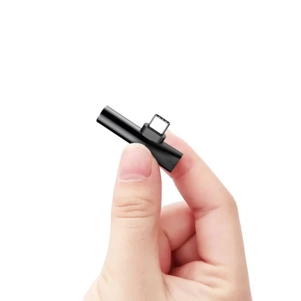 Adaptor Incarcare si Audio Baseus 1 x USB Type-C (T) la 1 x USB Type-C (M) si 1 x Jack 3.5mm (M) Negru