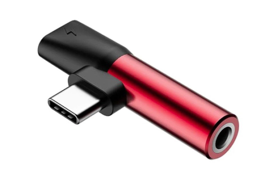 Adaptor Incarcare si Audio Baseus 1 x USB Type-C (T) la 1 x USB Type-C (M) si 1 x Jack 3.5mm (M) Negru + Rosu thumb