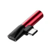 Adaptor Incarcare si Audio Baseus 1 x USB Type-C (T) la 1 x USB Type-C (M) si 1 x Jack 3.5mm (M) Negru + Rosu