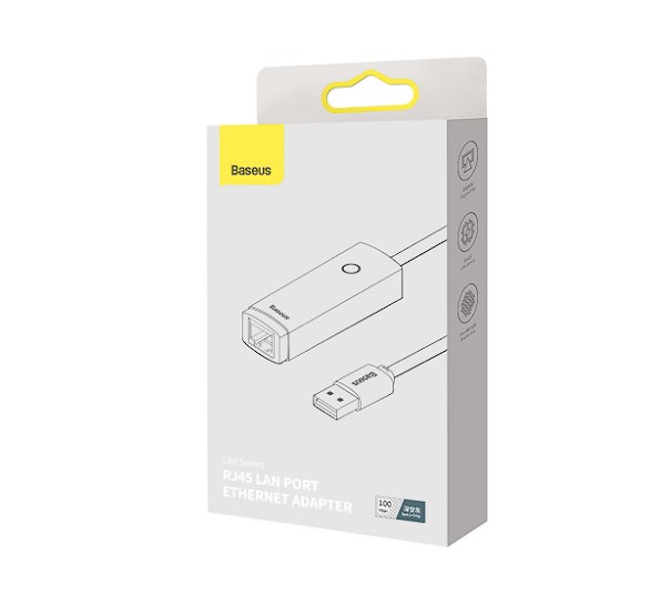 Adaptor Retea Baseus Lite USB 2.0 to RJ-45 10/100 Mbps Adapter LED Gri thumb
