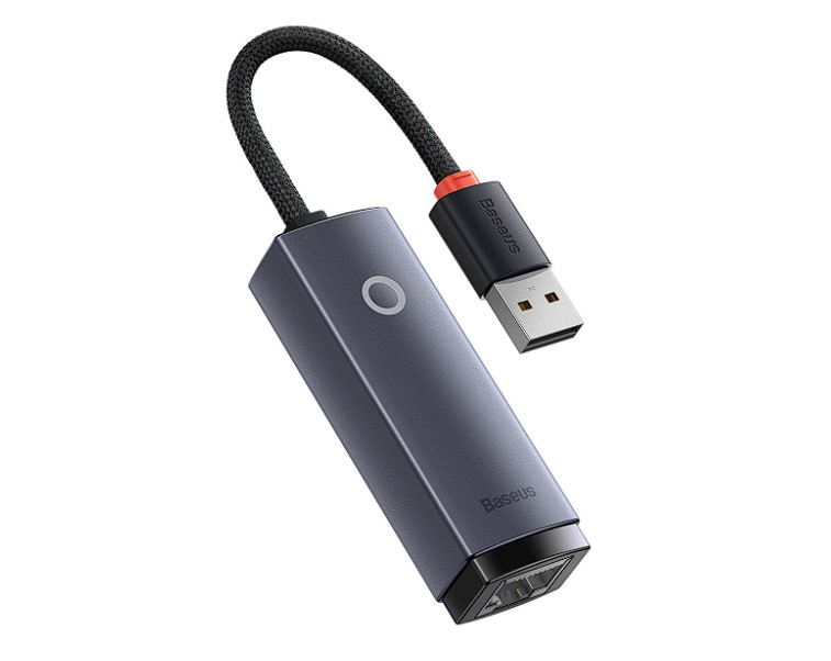 Adaptor Retea Baseus Lite USB 2.0 to RJ-45 10/100 Mbps Adapter LED Gri thumb