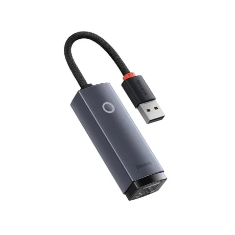 Adaptor Retea Baseus Lite USB 2.0 to RJ-45 10/100 Mbps Adapter LED Gri