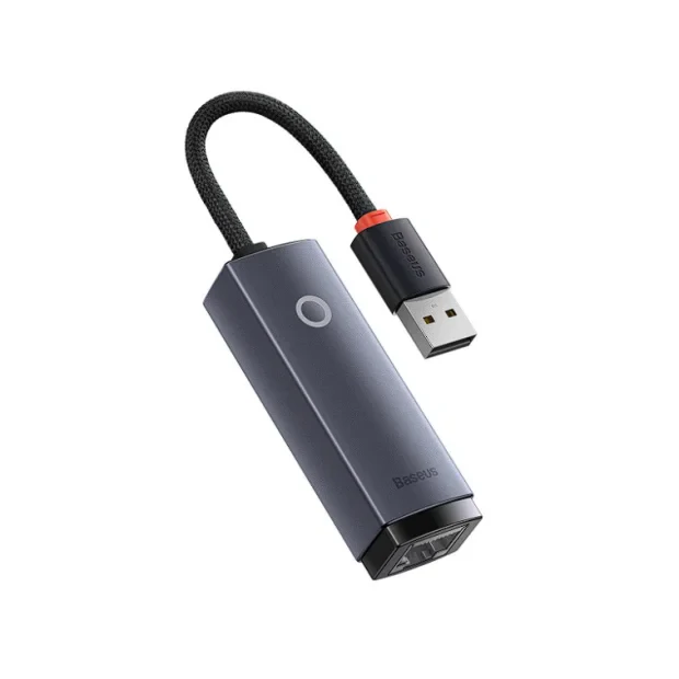 Adaptor Retea Baseus Lite USB 2.0 to RJ-45 10/100 Mbps Adapter LED Gri
