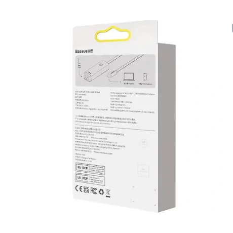Aadaptor Retea Baseus Lite USB Type-C to RJ-45 10/100 Mbps Adapter LED Negru
