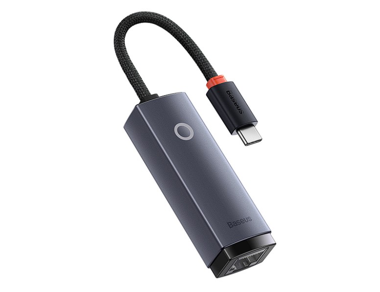 Adaptor Retea Baseus Lite USB Type-C to RJ-45 10/100 Mbps Adapter LED Gri thumb