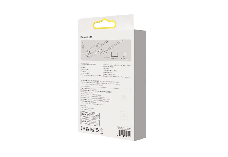 Adaptor Retea Baseus Lite USB Type-C to RJ-45 10/100 Mbps Adapter LED Gri thumb