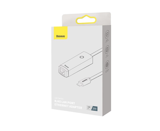 Adaptor Retea Baseus Lite USB Type-C to RJ-45 10/100 Mbps Adapter LED Gri thumb