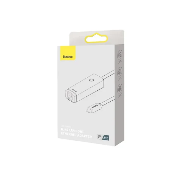 Adaptor Retea Baseus Lite USB Type-C to RJ-45 10/100 Mbps Adapter LED Gri
