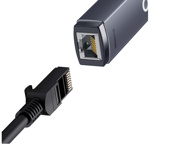 Adaptor Retea Baseus Lite USB Type-C to RJ-45 Gigabit LAN LED Gri thumb