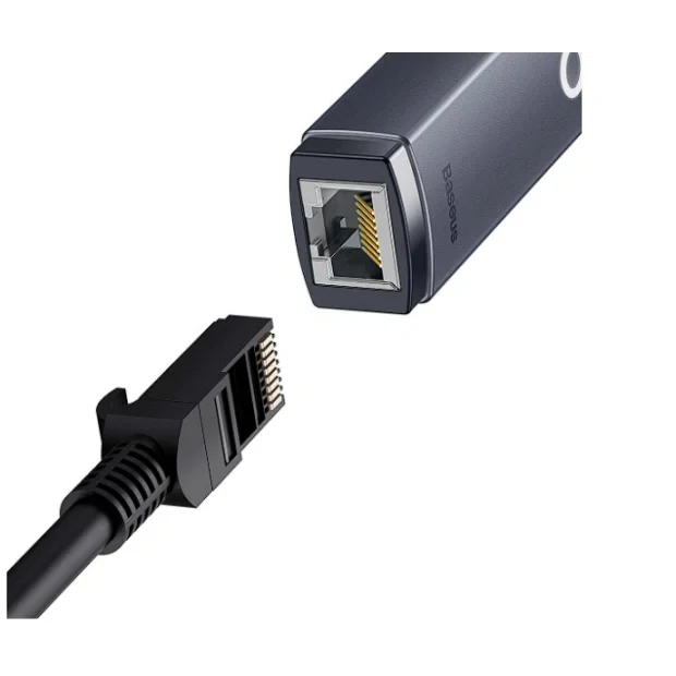 Adaptor Retea Baseus Lite USB Type-C to RJ-45 Gigabit LAN LED Gri