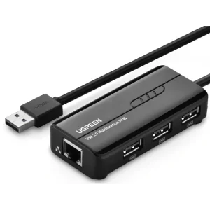 Adaptor retea Ugreen extern USB 2.0 (T) la port RJ-45 10/100 Mbps negru