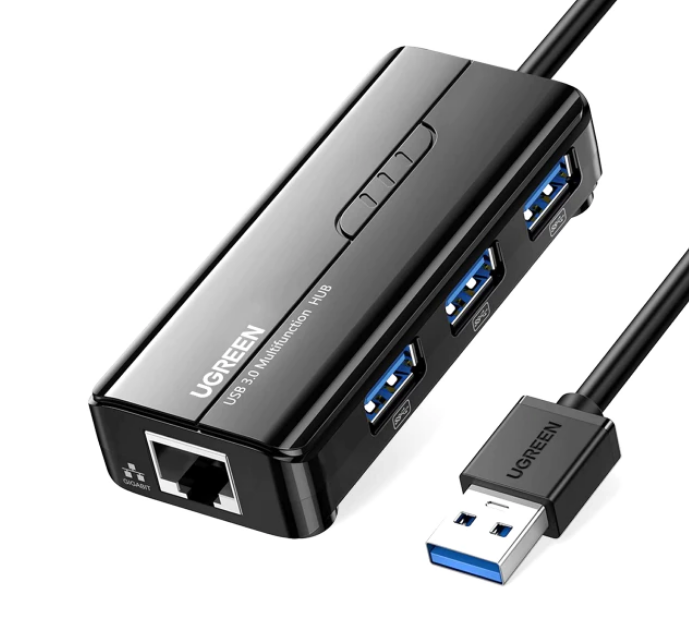 Adaptor Retea Ugreen 20265 Extern USB 3.0 (T) la port Gigabit RJ-45 USB 3.0 x 3 Negru thumb