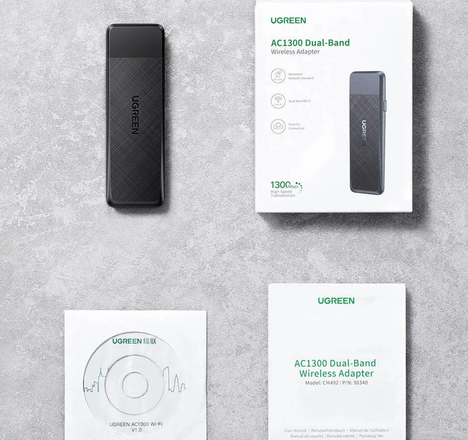 Adaptor retea Ugreen CM492 extern wireless dual band 2.4 / 5 GHz USB 3.0 thumb