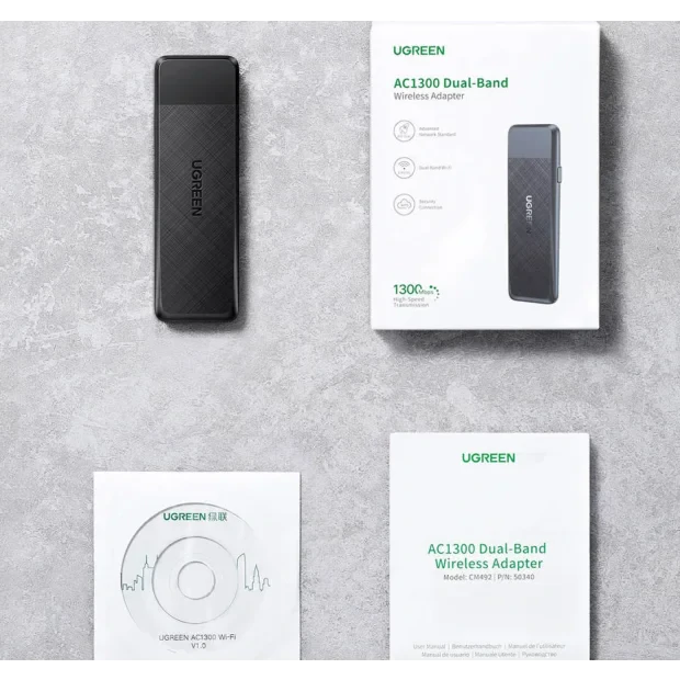 Adaptor retea Ugreen CM492 extern wireless dual band 2.4 / 5 GHz USB 3.0