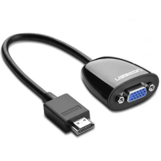 Adaptor video Ugreen MM105 HDMI (T) la 1 x VGA (M) 0.15m negru