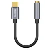 Cablu Adaptor Baseus 1 x USB Type-C (T) la 1 x Jack 3.5mm (M) lungime Cablu brodat 12 cm Gri