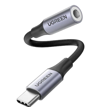 Cablu adaptor Ugreen AV142 USB Type-C(T) to Jack 3.5mm(M) 10cm gri thumb