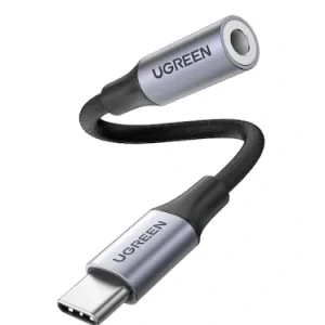Cablu adaptor Ugreen AV142 USB Type-C(T) to Jack 3.5mm(M) 10cm gri