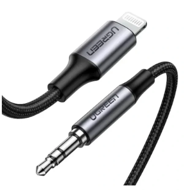 Cablu Adaptor Ugreen US315 Lightning Iphone (T) to Jack 3.5mm(T) lungime 1m Negru