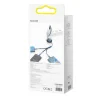 Cablu Alimentare si Date Baseus Bright Mirror One-for-three Retractable USB la Micro-USB + Lightning Iphone + USB Type-C 66W 1.2m Albastru