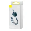 Cablu Alimentare si Date Baseus Bright Mirror One-for-three Retractable USB la Micro-USB + Lightning Iphone + USB Type-C 66W 1.2m Albastru